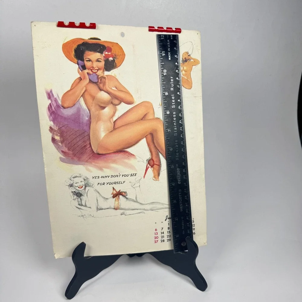 Complete 1952 Esquire Pin-Up Calendar Thompson Art Original Vintage 9x12 GUC